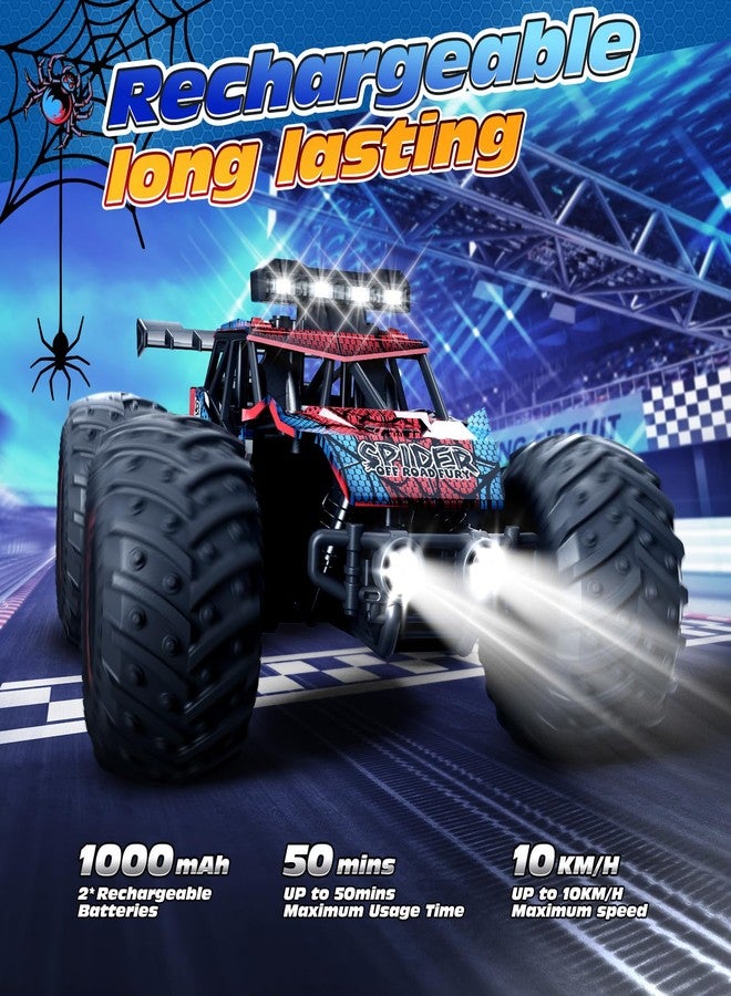 Tecnock RC Truck Remote Control Car for Kids Ages 6-8 8-12, 1/20 Scale Off Road 2WD RC Cars with LED Lights and 50 Min Run Time, 2.4GHz All Terrain Toys Vehicle, Gifts for Boys Girls - Image 3